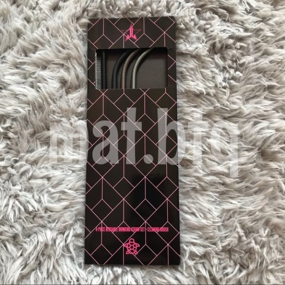 Jeffree Star Black Metal Straw 4 Pack